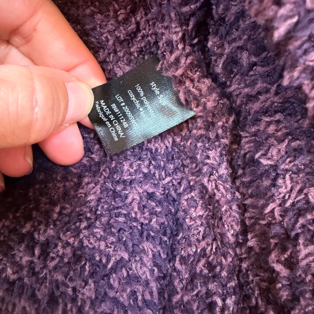 Barefoot Dreams CozyChic Adult Robe Amethyst Plum Flint Purple B509 Size 3 NWT - Picture 9 of 13